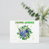 Peaceful Planet: Denk groen Briefkaart (Staand voorkant)