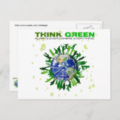 Peaceful Planet: Denk groen Briefkaart (Voorkant / Achterkant)