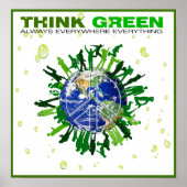 Peaceful Planet: Denk groen Poster (Voorkant)