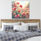 Peaceful Poppy Meadow Canvas Afdruk (Insitu (Slaapkamer))