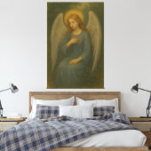 Peaceful Prayer Angel – Golden Halo White Wing Gua Canvas Afdruk (Insitu (Slaapkamer))