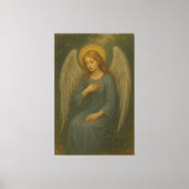 Peaceful Prayer Angel – Golden Halo White Wing Gua Canvas Afdruk (Voorkant)