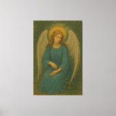 Peaceful Prayer Angel – Golden Halo White Wing Gua Canvas Afdruk (Voorkant)