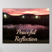 Peaceful Reflection Sunset Over Pond Poster (Voorkant)