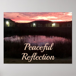 Peaceful Reflection Sunset Over Pond Poster