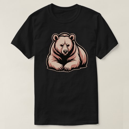 Peaceful Resting Bear Illustration – Calm Strength T-shirt (Design voorkant)