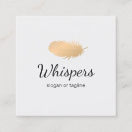 Peaceful Roos Gold Feather Logo Vierkante Visitekaartje