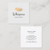 Peaceful Roos Gold Feather Logo Vierkante Visitekaartje (Voorkant / Achterkant)