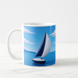 Peaceful Sailboat Ocean Koffiemok