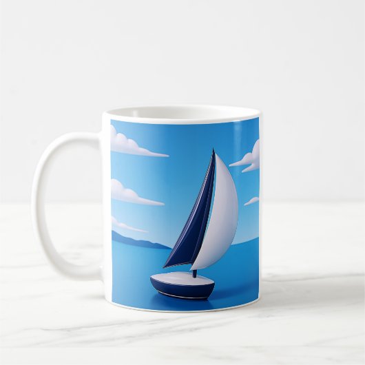 Peaceful Sailboat Ocean  Koffiemok (Links)