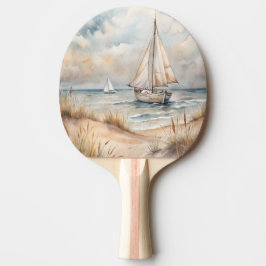 Peaceful Sailing Watercolor Coastal Tafeltennisbatje
