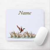 Peaceful scene Mallard Duck over Cattails Muismat (Met muis)