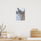 Peaceful Schilderachtig Winter Lake Grass Foto Poster (Keuken)