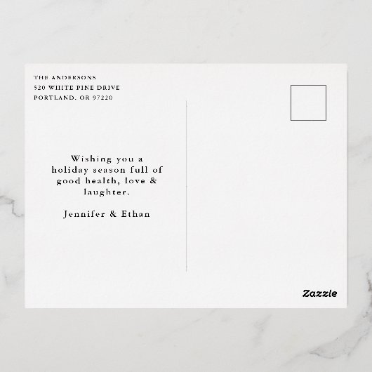 Peaceful Script Photo Folie Feestdagen Briefkaart (Achterkant)