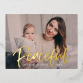 Peaceful Script Photo Folie Feestdagen Briefkaart (Voorkant)