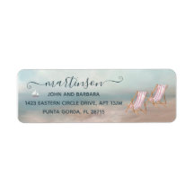 Peaceful Seascape Beach Sailboat Return Address