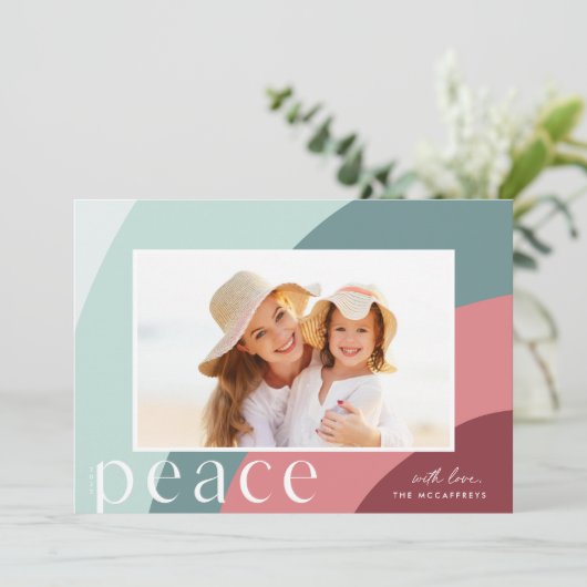 Peaceful Shades | Moderne horizontale foto Feestdagenkaart (Staand voorkant)