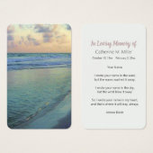 Peaceful Shores Sunset Funeral Memorial Visitekaartje (Voorkant /achterkant)