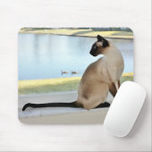 Peaceful Siamese Cat Painting Muismat (Met muis)