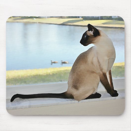 Peaceful Siamese Cat Painting Muismat (Voorkant)