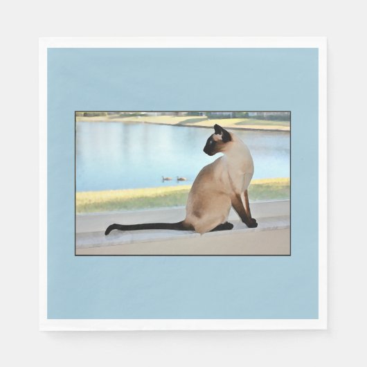 Peaceful Siamese Cat Painting Servetten (Voorkant)