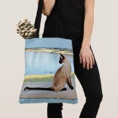 Peaceful Siamese Cat Painting Tote Bag (Dichtbij)