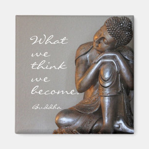 Peaceful Silver Boeddha met inspirerend citaat Magneet