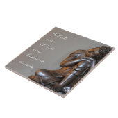 Peaceful Silver Boeddha met woorden van wijsheid Tegeltje (Zijkant)