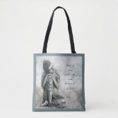 Peaceful Silver Buddha met citaat Tote Bag (Voorkant)
