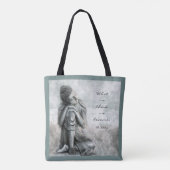 Peaceful Silver Buddha met citaat Tote Bag (Achterkant)