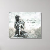 Peaceful Silver Buddha met Wisdom Quote Canvas Afdruk (Voorkant)