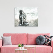 Peaceful Silver Buddha met Wisdom Quote Canvas Afdruk (Insitu (Woonkamer))