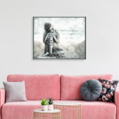 Peaceful Silver Buddha met Wisdom Quote Canvas Afdruk (Insitu (Woonkamer))