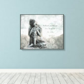 Peaceful Silver Buddha met Wisdom Quote Canvas Afdruk (Insitu (Houten vloer))