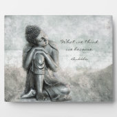 Peaceful Silver Buddha met Wisdom Quote Fotoplaat (Voorkant)