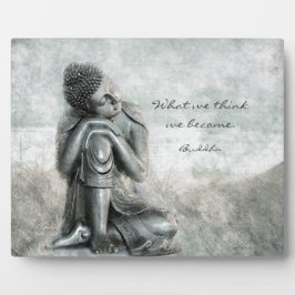 Peaceful Silver Buddha met Wisdom Quote Fotoplaat