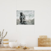 Peaceful Silver Buddha met Wisdom Quote Poster (Keuken)