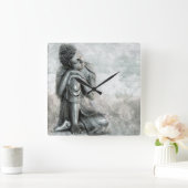 Peaceful Silver Buddha Vierkante Klok (Huis)