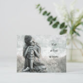 Peaceful Silver Buddha Wisdom Mindfulness Quote Briefkaart (Staand voorkant)