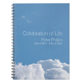 Peaceful Sky 1 Funeral Memorial Guest Book N Notitieboek
