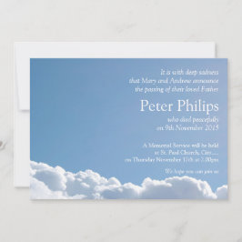 Peaceful Sky 2 met gedicht Uitvaart Aankondiging