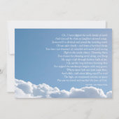 Peaceful Sky 2 met gedicht Uitvaart Aankondiging (Achterkant)