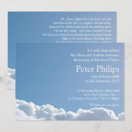 Peaceful Sky 2 met gedicht Uitvaart Aankondiging