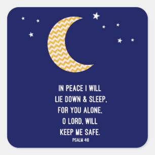 Peaceful Sleep, maan, marineachtergrond Verse Vierkante Sticker