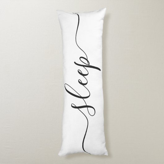 Peaceful Sleep White Black Elegant Script Lichaamskussen (Achterkant (Verticaal))