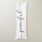 Peaceful Sleep White Black Elegant Script Lichaamskussen (Voorkant Verticaal)