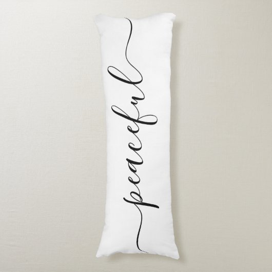 Peaceful Sleep White Black Elegant Script Lichaamskussen (Voorkant Verticaal)