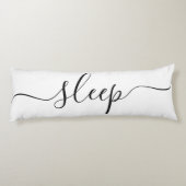 Peaceful Sleep White Black Elegant Script Lichaamskussen (Achterkant)