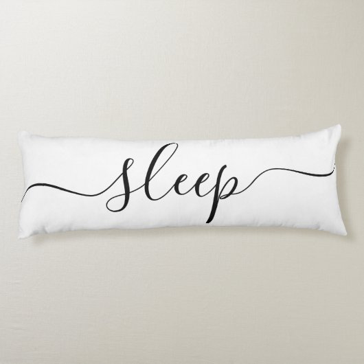 Peaceful Sleep White Black Elegant Script Lichaamskussen (Achterkant)