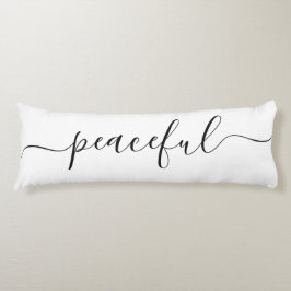 Peaceful Sleep White Black Elegant Script Lichaamskussen